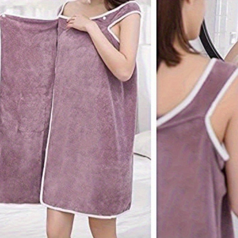 140x80cm Draagbare Badhanddoeken Coral Fleece Dames Badrok Absorberende Sling Badrok Douche Badkamer Sneldrogende Handdoek