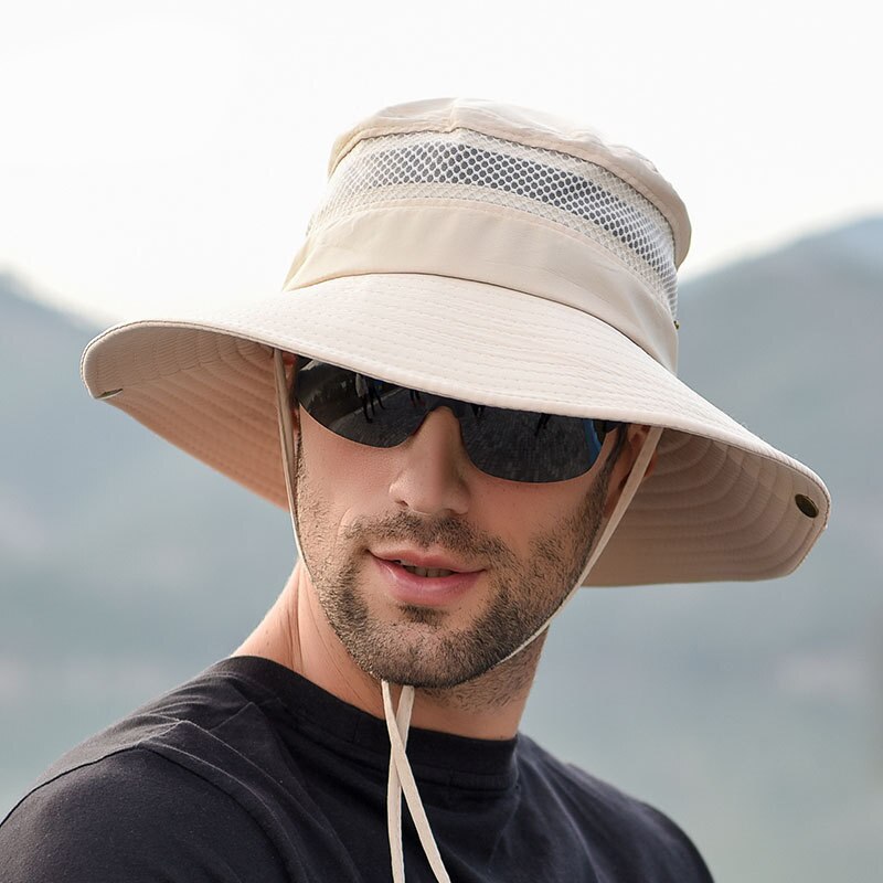 Outdoor Fishing Hiking Hat Men's Summer Sun Shade Sun Hat Summer UV Protection Fisherman Hat Male