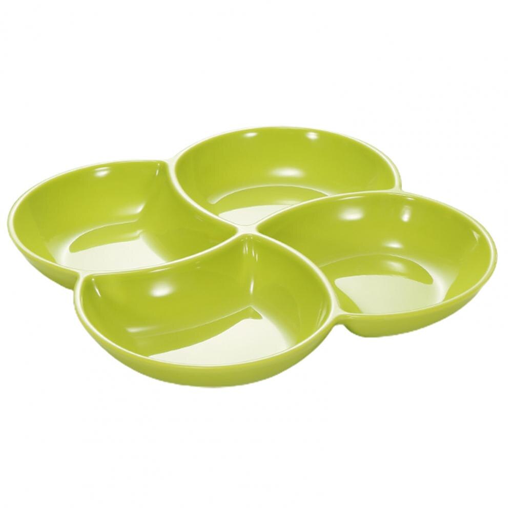 Smooth 4-Compartment Thick Divided Serving Platter for Bar: Green