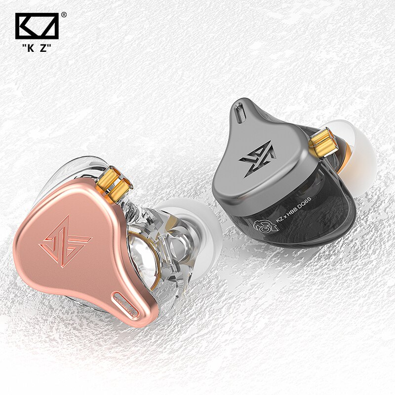 Kz × hbb  dq6s in-ear-kopfhörer, hifi-bass-kopfhörer, geräuschunterdrückung, musik-sport-headset, kabelgebunden mit mikrofon, ohrhörer kz zex pro zsx