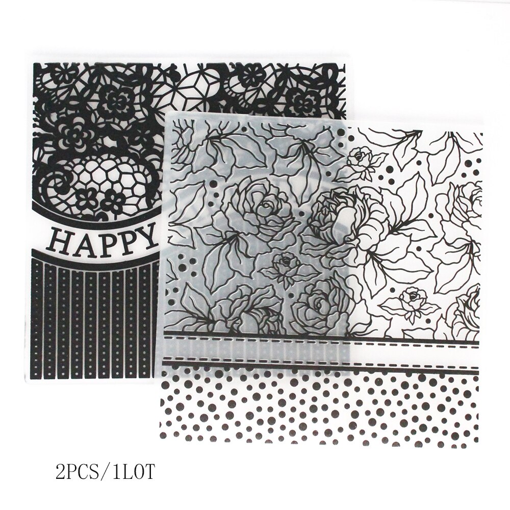 2pcs leaf grid Love sweet Concave-convex plastic embossing template paper cutting die DIY scrapbook photo album greeting: 2654