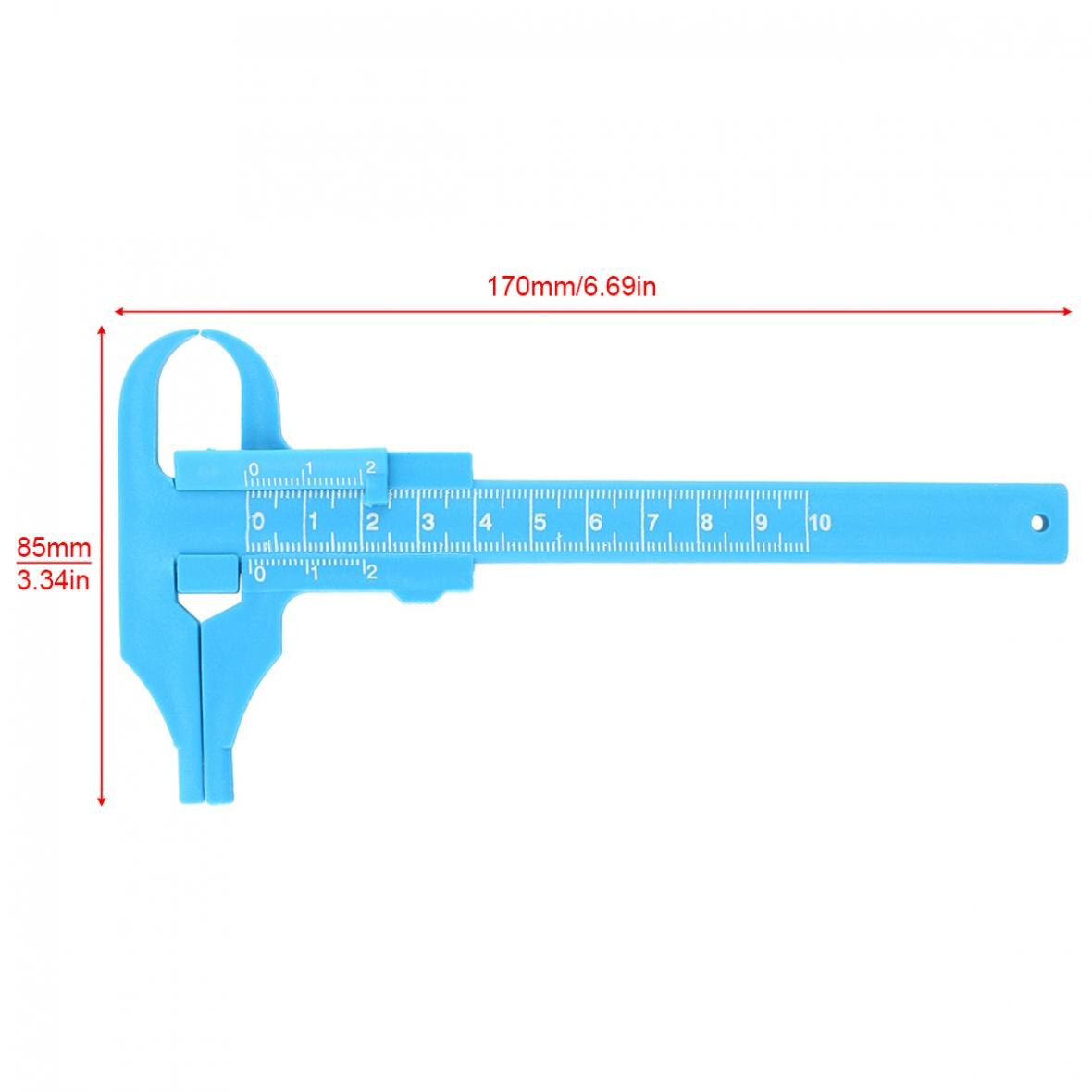 0-100mm Double Scale Blue Plastic Vernier Caliper Support Depth Measurement Simple Reading Scale Learning/Antique Measurement