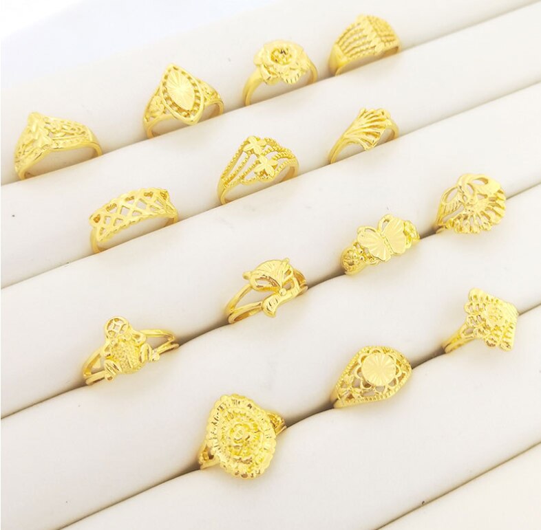 Reize gemischt Ringe Gold Jahrgang Damen mischen Stil Zufällig Ringe Jewlery Viele für Frauen Hochzeit Partei