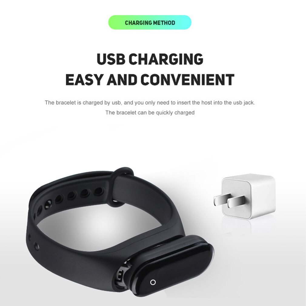 M4 Smart Band 4 Fitness Tracker Horloge Sport Armband Hartslag Bloeddruk Smartband Monitor Gezondheid Polsband