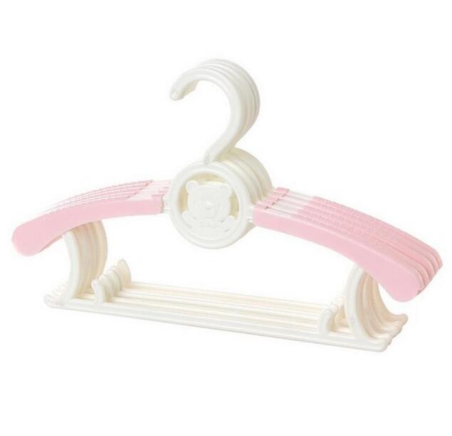 Perchero de plástico ajustable multifuncional para bebé, colgador de ropa para niños y adultos, 1 unidad: pink