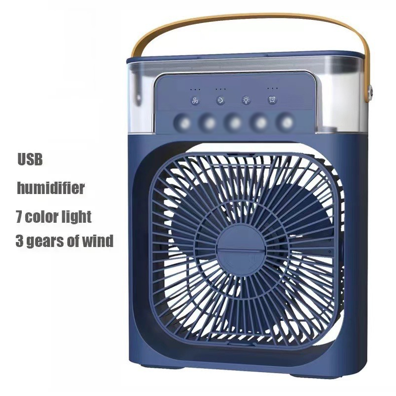 3 In 1 Ventilator Airconditioner Huishoudelijke Kleine Luchtkoeler Led Nachtlampje Draagbare Luchtbevochtiger Watermist Aanpassing Ventilator Kantoor Huis: Dark Gray