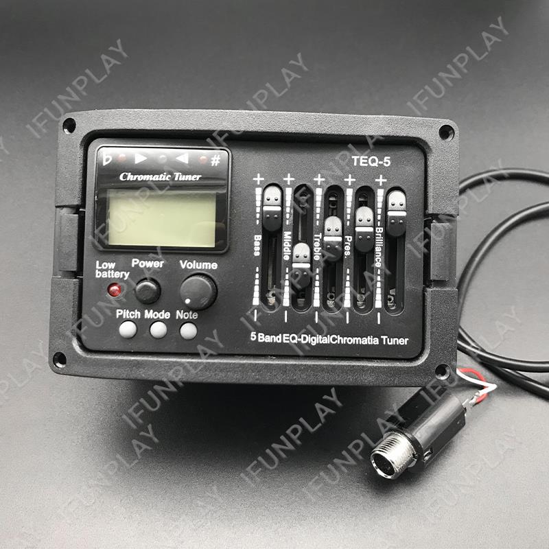 5 Band Acoustic Guitar Preamp EQ Equalizer Classical Acoustic Guitar Amplifier Digital Chromatia Blend Tuner Piezo Pickup