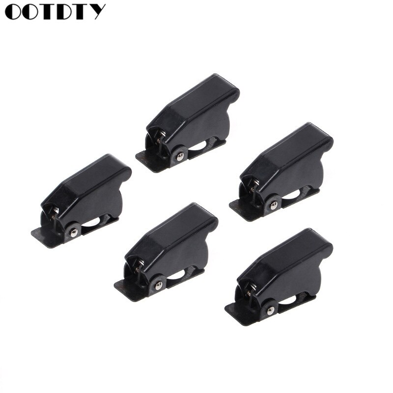 5 Pcs Plastic 12mm Toggle Switch Safety Cover Protector Cap Guard: Black