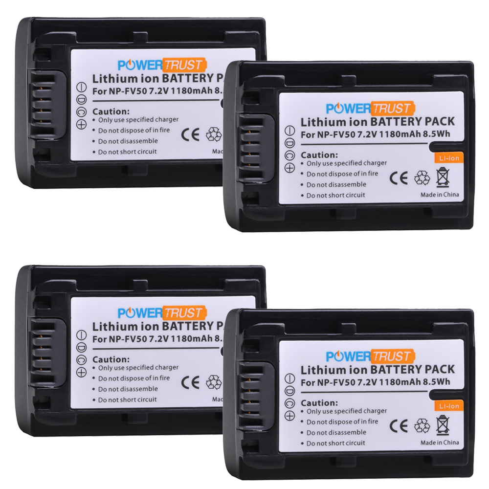 NP-FV50 NPFV50 Battery and Charger for Sony NP-FV30 NP FV50 NP-FV70 NP-FV100 HDR-CX380 430V 900 580V 760V HDR-PJ540 650V Series: 4Battery