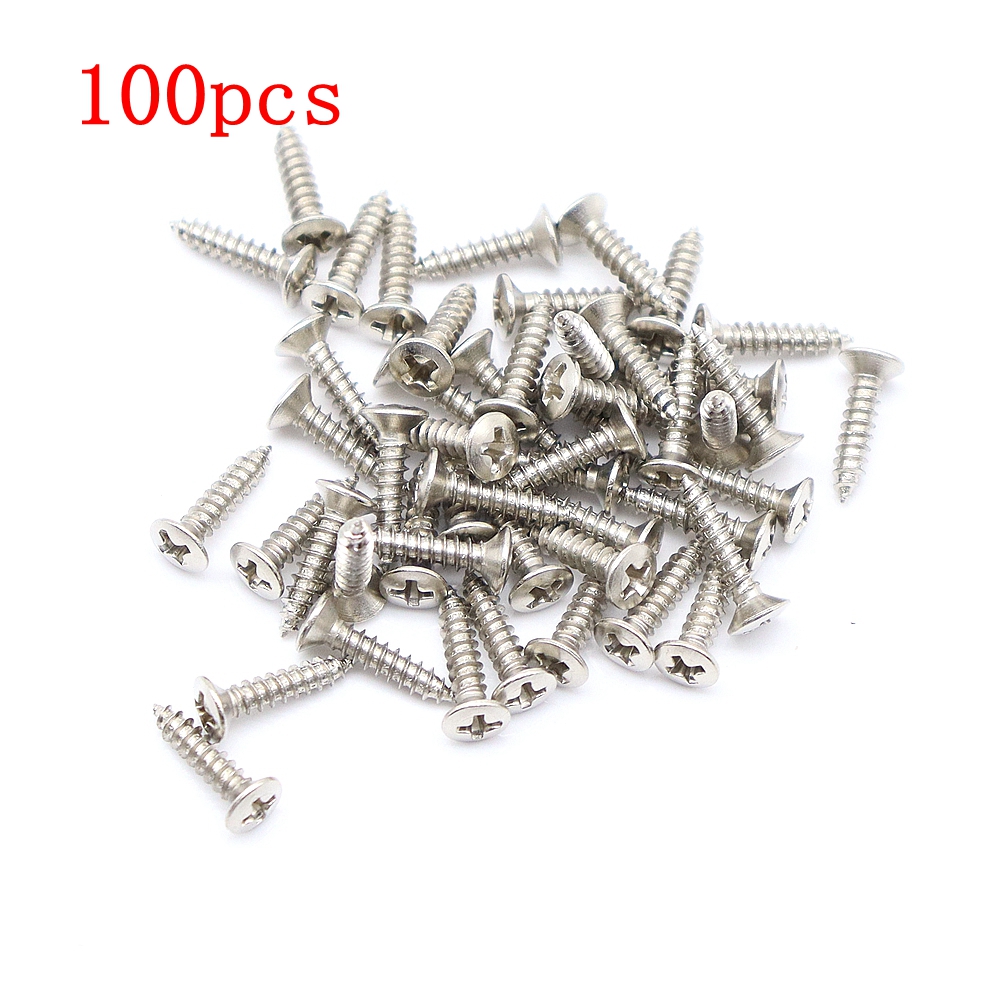 30/50/100 stk. elektrisk guitar bas slagplader bagplader jackplade monteringsskruer til st tl sg lp guitar 2.5 × 12mm: Burgunder