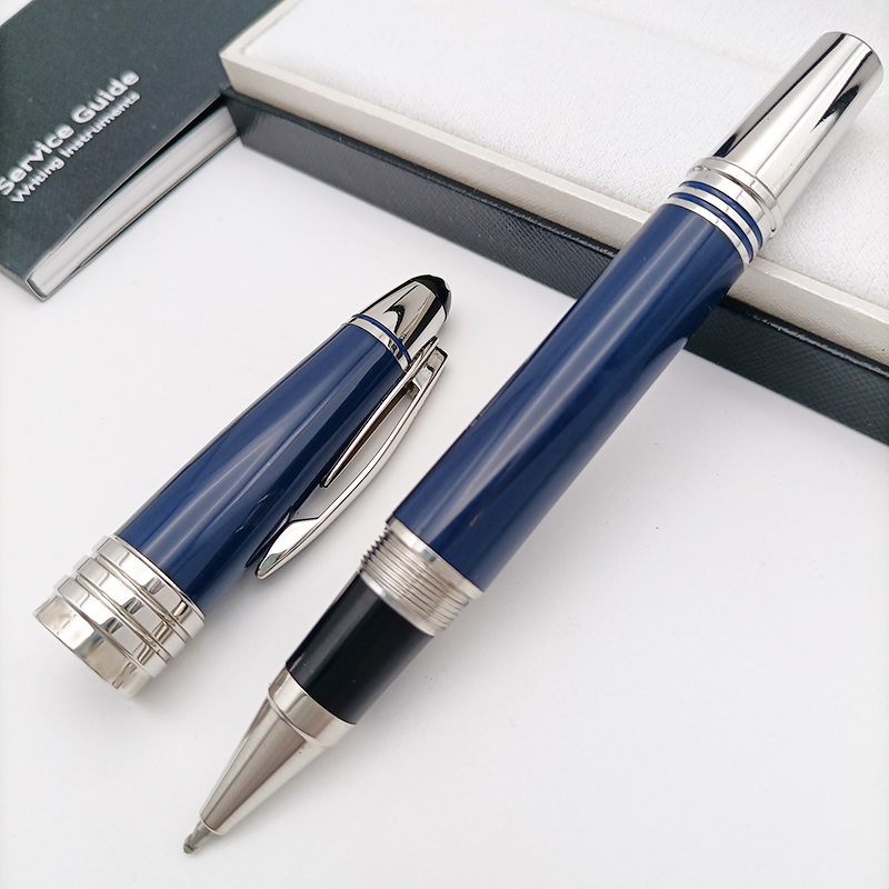 John Kennedy Carbon Fiber Rollerball Ballpoint pen Dark Blue Fountain Pen Writing Stationery with JFK Clip: black / Multi-Colored