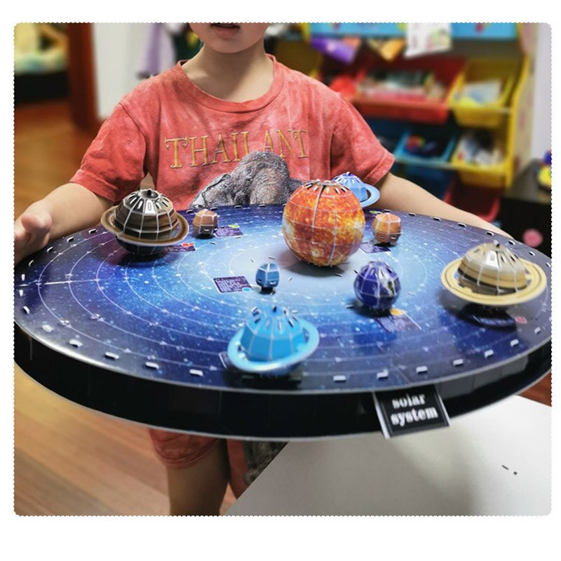 Sistema Solar de 8 planetas para niños y adultos, modelo de globo, rompecabezas tridimensional, montaje de planetas espaciales, juguete de papel, herramienta de enseñanza Manual