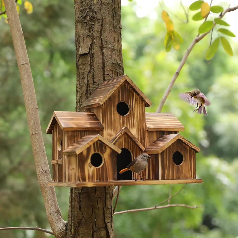 Nido de pájaro de madera exterior, decoración Natural, cabaña de pájaros, casa de colibrí para manualidad casera, nido de pájaro salvaje, liquidación, decoración de casa de pájaros de jardín