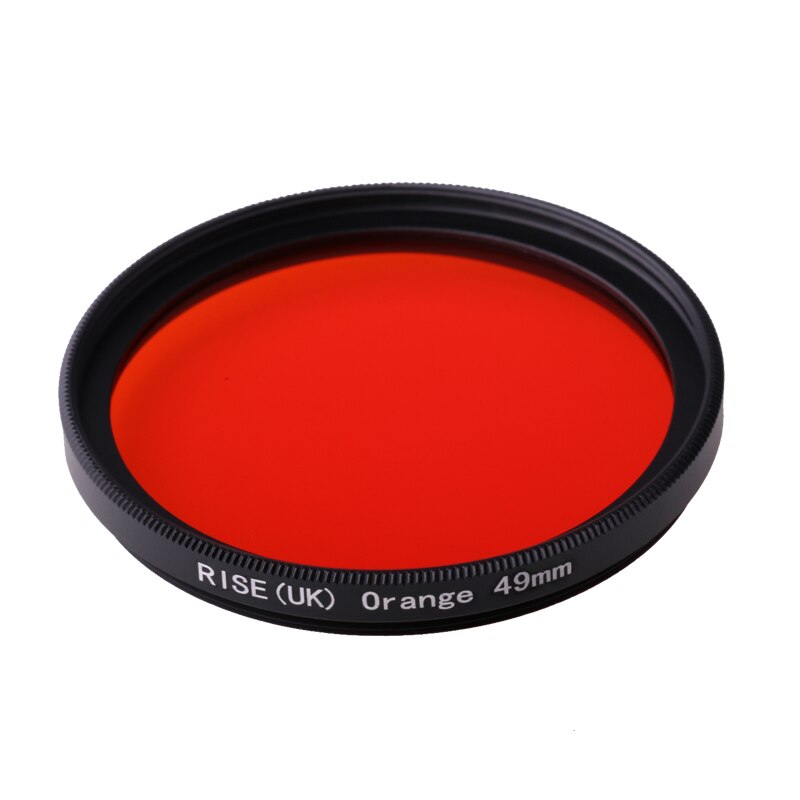 Camera Filters Volledige 49mm Kleur Filters voor bruin Oranje Roze Rood Geel Grijs Blauw Groen Paars Voor DSLR Camera: FULLl orange