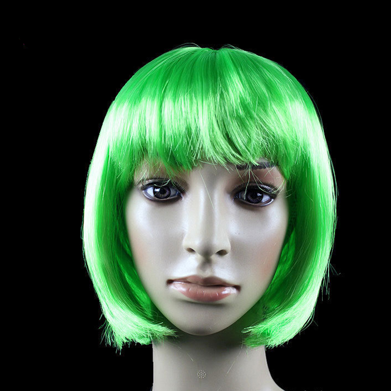 Peluca Bob para mujeres bonitas, pelucas Bob cortas, Natural, Cosplay de Halloween, pelucas de Anime, peluca sintética de colores bonitos para diaria de Navidad: Verde claro