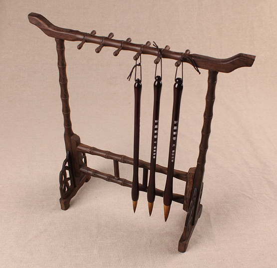 Chinese brush easel Calligraphy Pen Holders Mahogany wood Chinese dragon head Business Chinese style desk decor ACS015