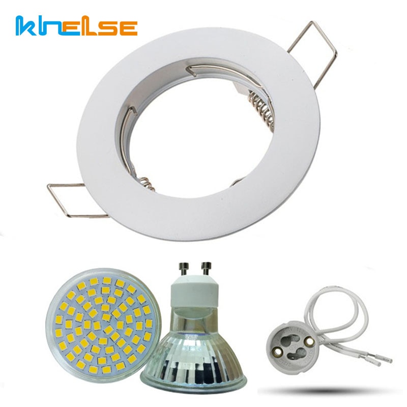 GU10 6W Led-lampen, Downlight Armatuur Spot Light Verzonken Verlichting Kit Gelijk 50W Halogeen Lampen, MR16/GU10 Verlichting Socket 110-220V