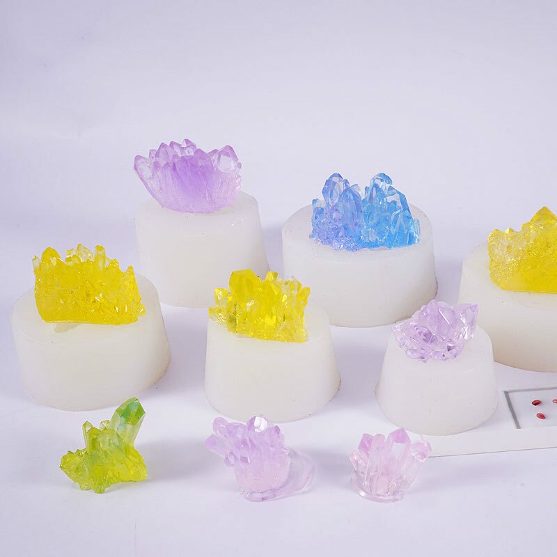 Di cristallo Frammenti Stampo In Silicone Al Quarzo Shard Della Muffa Della Resina Epossidica Rifornimenti di Arte di Cristallo Agata Cluster Cavità Dello Stampo UV Dei Monili Della Resina Della Muffa