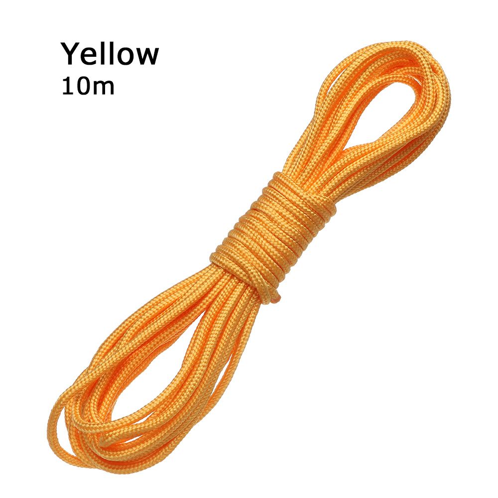 10m Used in The Jungle Clothes Drying Outdoor 4mm Braided Rope Lanyard Umbrella Rope: Yellow-10m