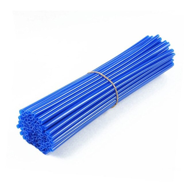 72pcs MTB Wheel Rim Spoke Shrouds Skins Covers Bike Wheel Spoke Sleeves Wraps Cover Mountain Bike Cycle Parts: Blue