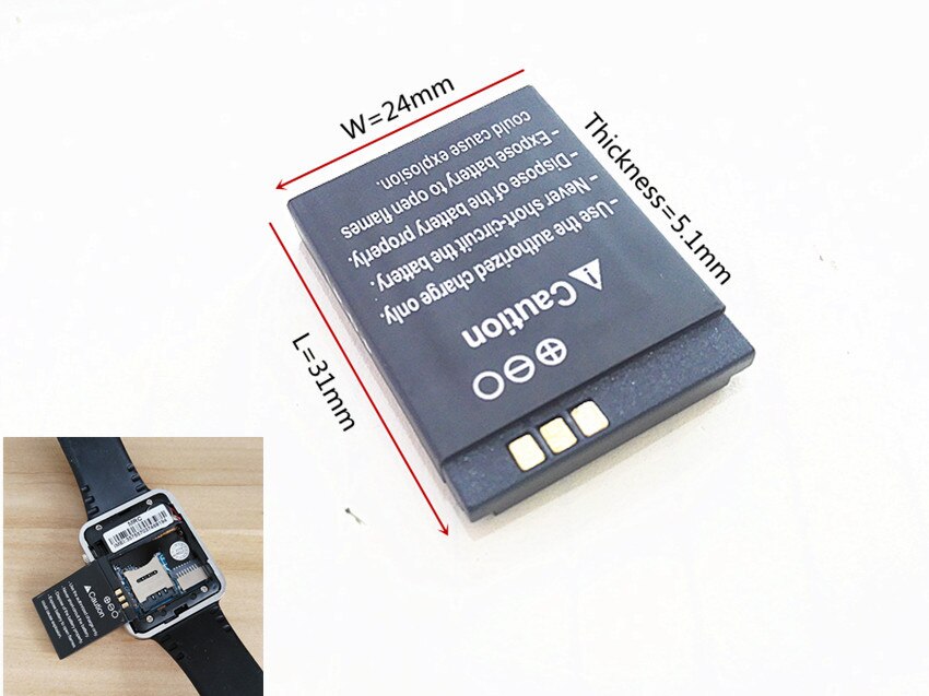 Originele Oplaadbare Li-Ion Batterij 3.7v 380mah Smart Horloge Batterij Vervangende Batterij Voor Slimme Horloge Dz09 A1 V8 x6