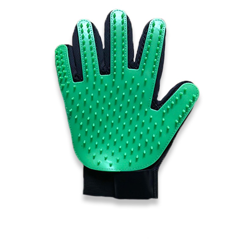 Pettini per gatti per cani guanti per toelettatura per animali domestici peli di gatto rimuovere la spazzola pettini per la pulizia del despargimento del cane guanti da massaggio forniture per gatti: green / 1set