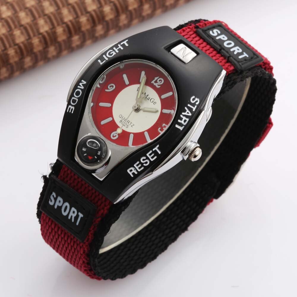 WOMAGE Kids Watches Children Watches Boys Girls Sports Watches Analog Quartz Canvas Band Watches montre enfant: 1668025red