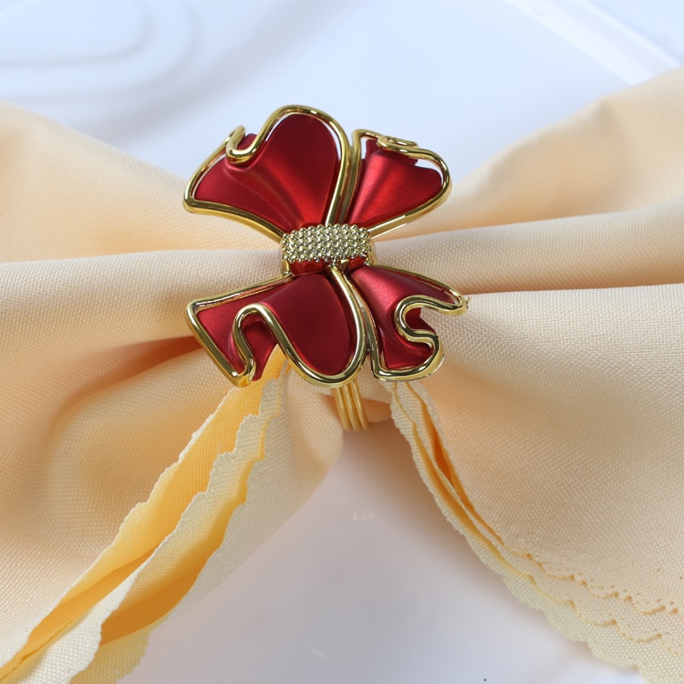 China Wind exquisite peony napkin buckle napkin ring for wedding party red napkin holder