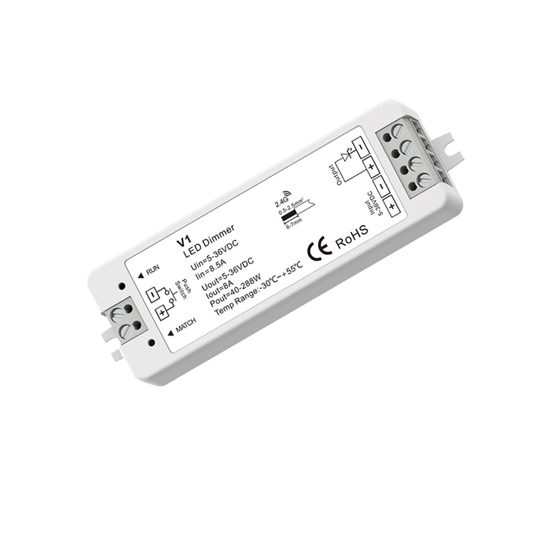 controlador de tira Led, receptor inalámbrico RF de 2,4 GHz, 12V -24V, V1/V3/VP/V4/V4-L/V5/V5-M, WW/RGB/RGBW, RGB + CCT, atenuador de cadena