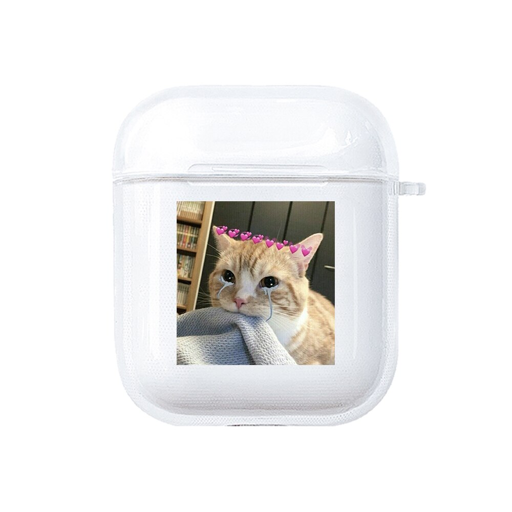 Silicone MEMES case for Apple Airpods 1 2 Case Transparent Soft Cover for Air Pod Dogs meme Case protective Airpods Cover Fundas: PS101011