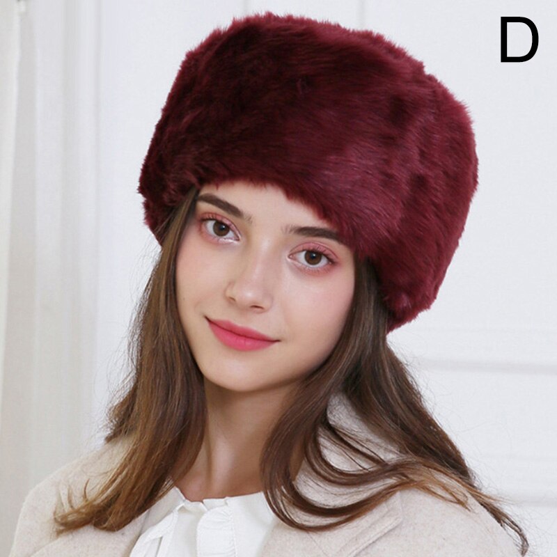 Gorros rusos gruesos y esponjosos para mujer, gorros de piel sintética, gorros de esquí, aviador, orejeras, gorro , gorros de invierno: D
