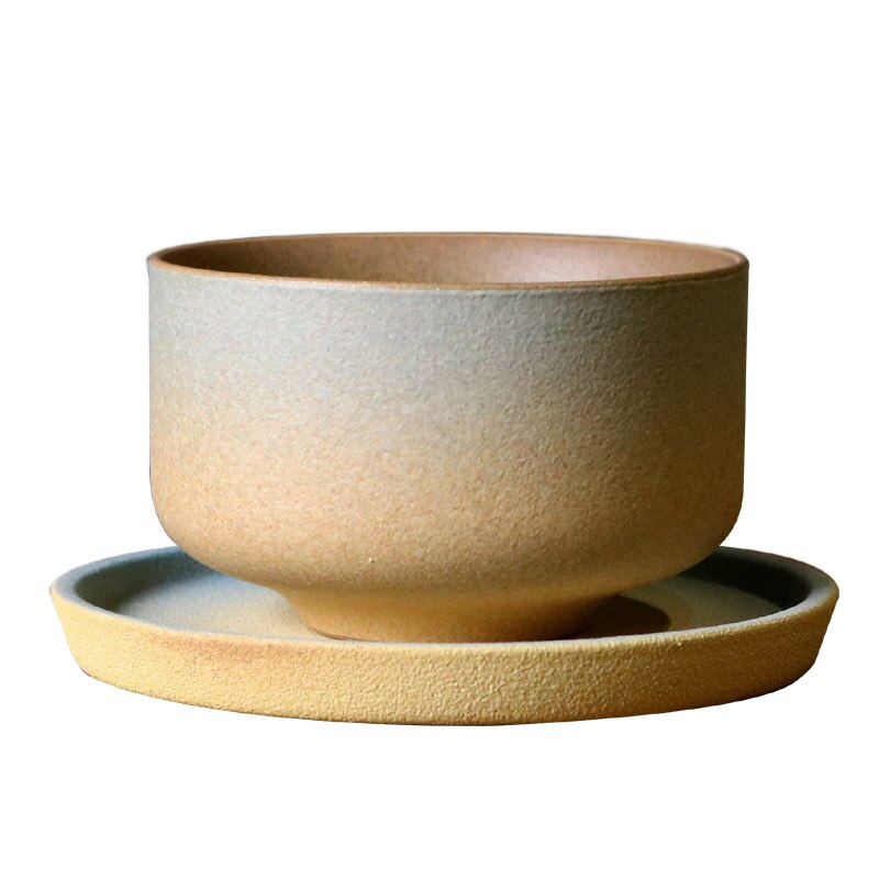 Bol à thé japonais en céramique en céramique, poterie grossière tasse à thé en céramique Vintage Kung Fu service à thé ustensiles à boire bols Pu'er faits à la main: E