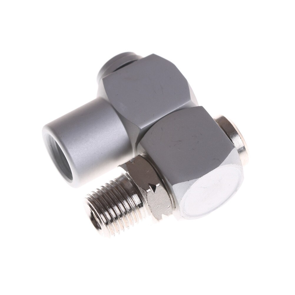 1x Air Line Connector Adjustable Swivel 1/4 Inch BSP Pneumatic Fitting Aluminum Material Screw Joint