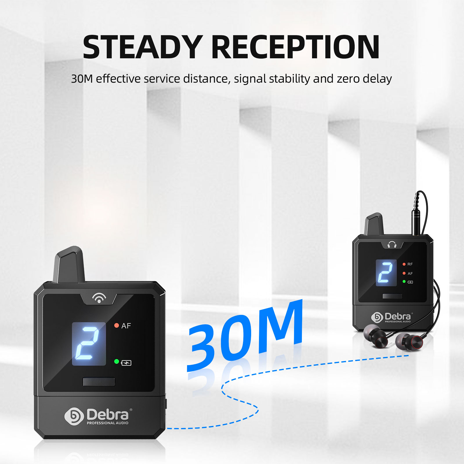 Debra Audio IEM Er-Mini sistema de Monitor intrauditivo inalámbrico portátil Li-on recargable para monitoreo de escenario de Audio