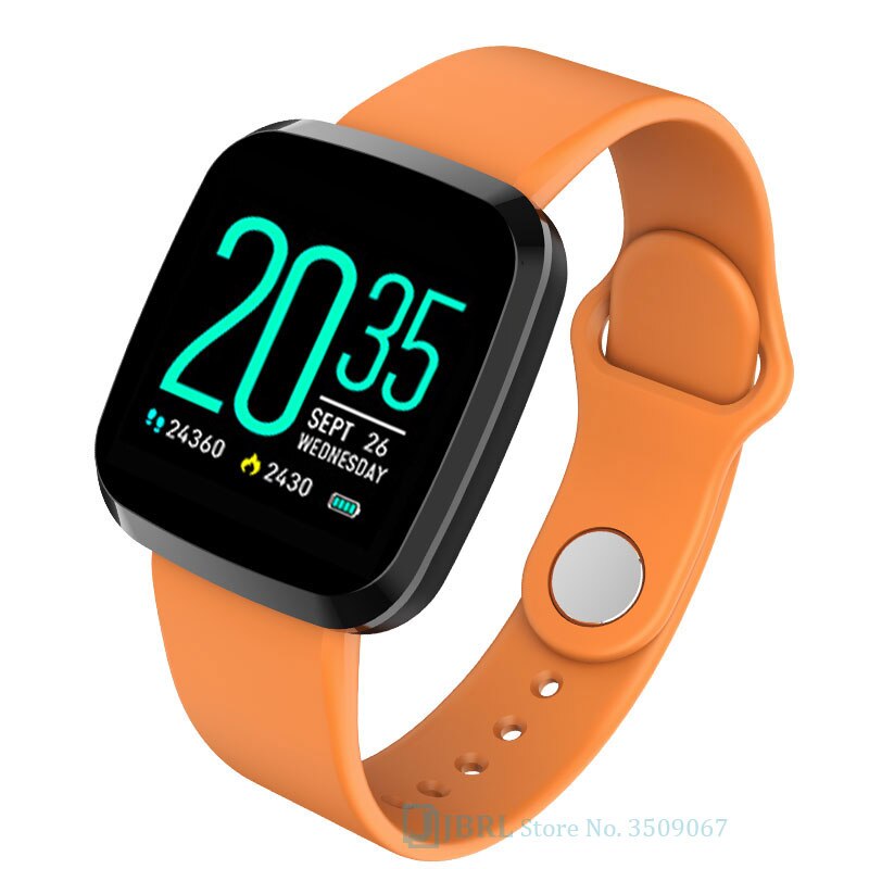 Nouvelle montre intelligente femmes hommes martwatch pour Android IOS électronique horloge intelligente Wach Fitness Tracker haut carré montre intelligente: P3 orange