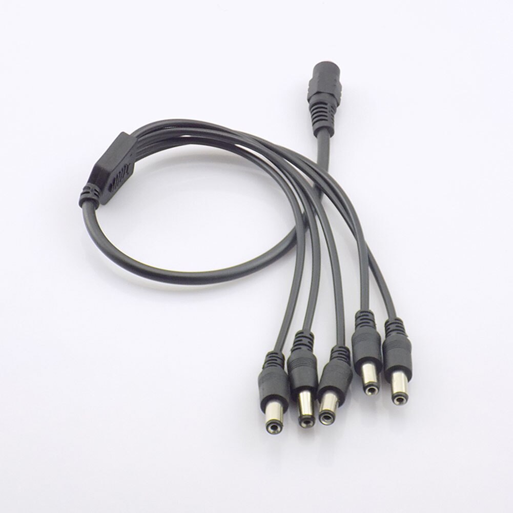 DC Power Supply Adapter 12V Pigtail 2.1*5.5mm 1 Female to 5 Male Splitter Cable Plug for CCTV Camera DVR NVR A7