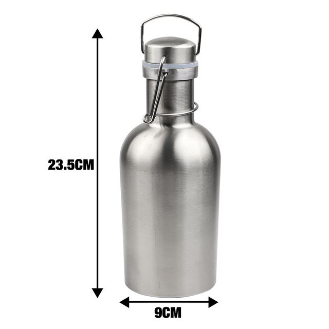 32oz/640z Homebrew Beer Growler Portable Beer Flip Top Beer Barrel Swing Top Lid Craft Beer Bottle Stainless Steel: 64 single Wall