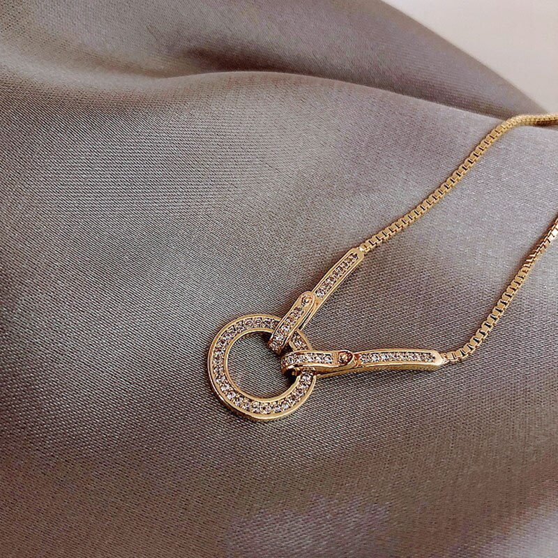 Fashionable Simple AAA Cubic Zirconia Pendant Bracelet for Woman Round Shiny Crystal Korean Bangle Female Jewelry