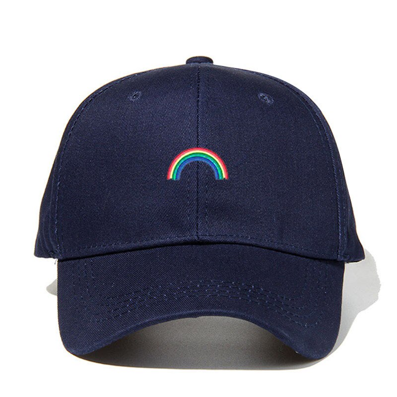 Nuovo Berretto da Baseball Del Ricamo Arcobaleno Papà Caps Unisex Degli Uomini Delle Donne Del Cappello di Snapback Berretto Da Baseball del Cotone Dropshipping: Blu Navy