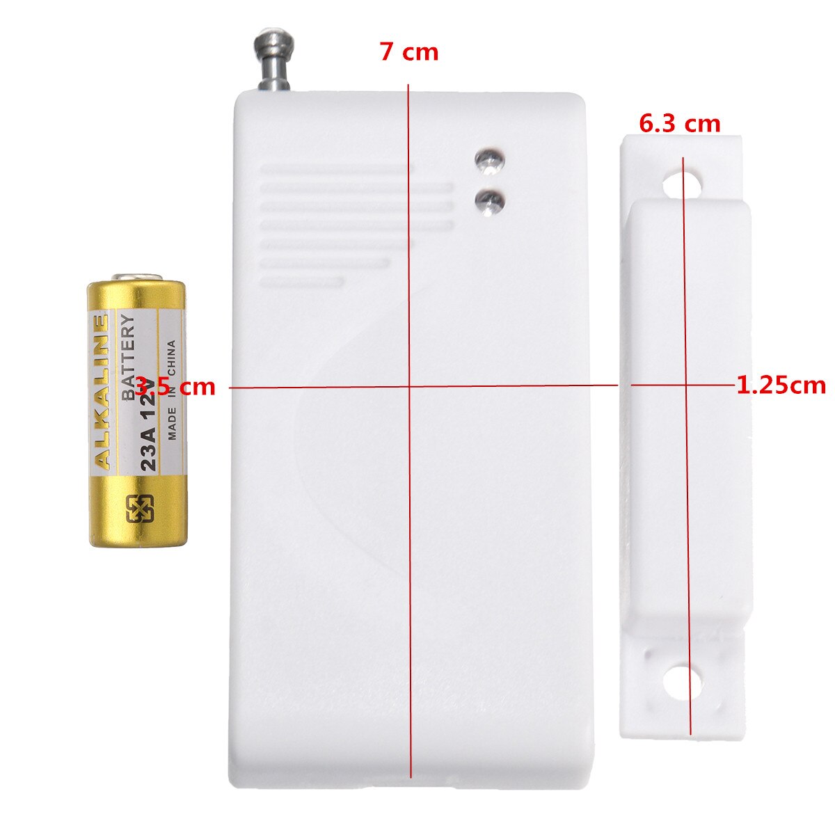 1 Juego de sensores y alarmas de 433Mhz para puerta y ventana, Detector de imán de entrada inalámbrico, Sensor para sistema de alarma de seguridad para el hogar