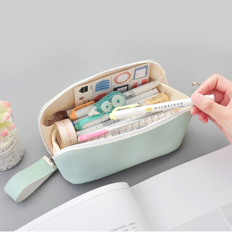 estuche escolar Alta capacidad Kawaii estuches escolares Color sólido estuche lapices material escolar estuche para lapices estuches para el colegio papeleria pencil case lapicero portalapices