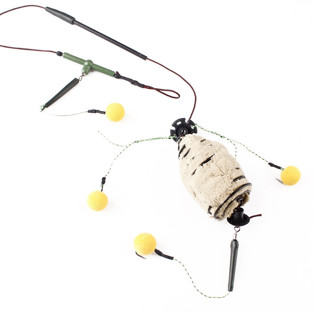 Jaula de cebo de Pesca de carpa, alimentador de grupo, cuerda de plomo, gancho, cesta de cebo, Juego de Pesca, accesorios de aparejos de primavera