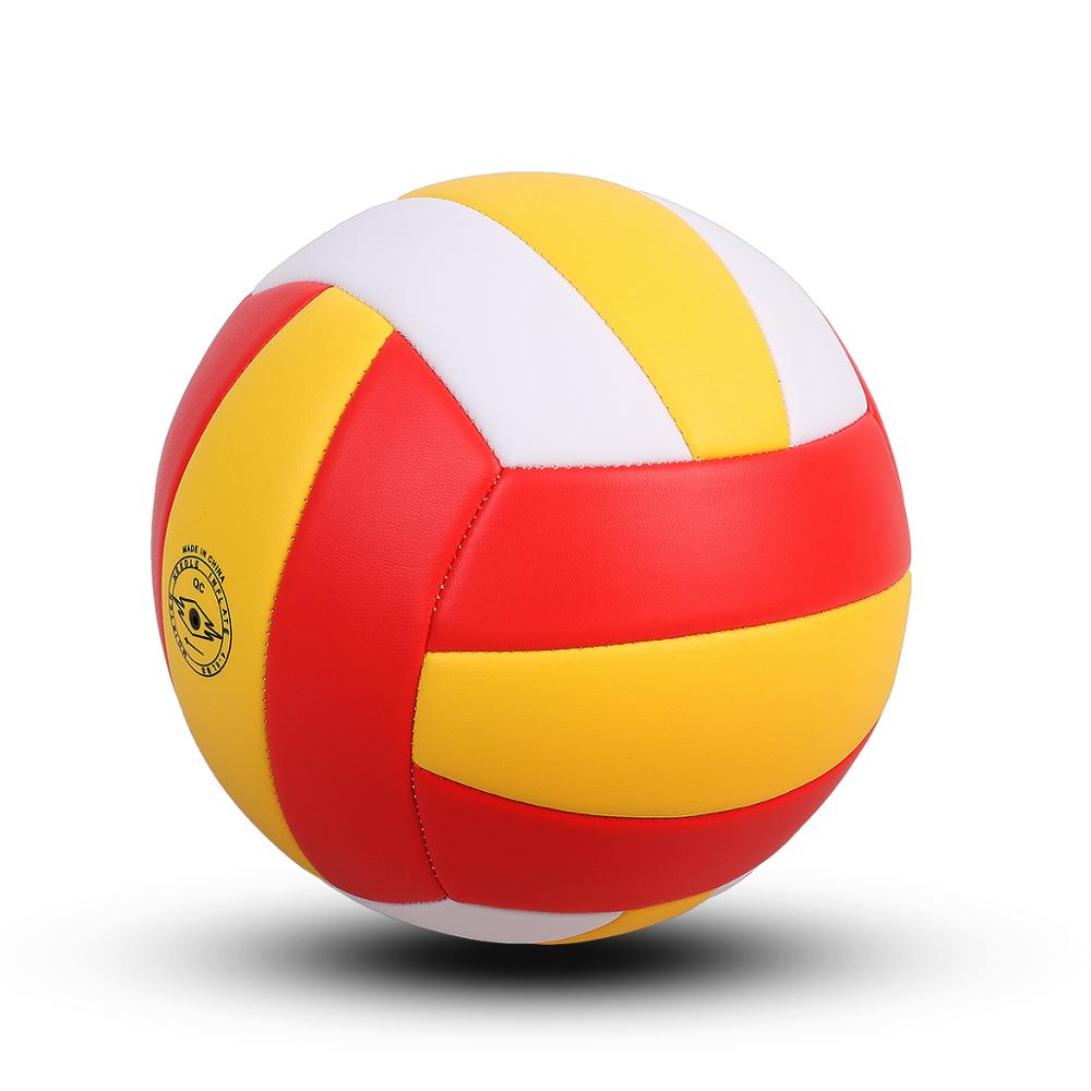 YANYODO Official Size 5 Volleyball, Soft Indoor Outdoor Volleyball for Game Gym Training Beach Play, Yellow White Red