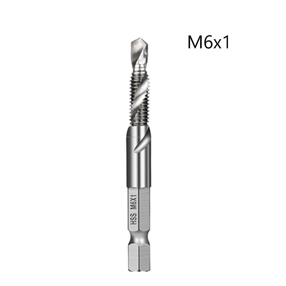 Hex Shank Titanium Plated HSS Screw Thread Metric Tap Drill Bits Screw Machine Compound Tap M3 M4 M5 M6 M8 M10 Hand Tools: D