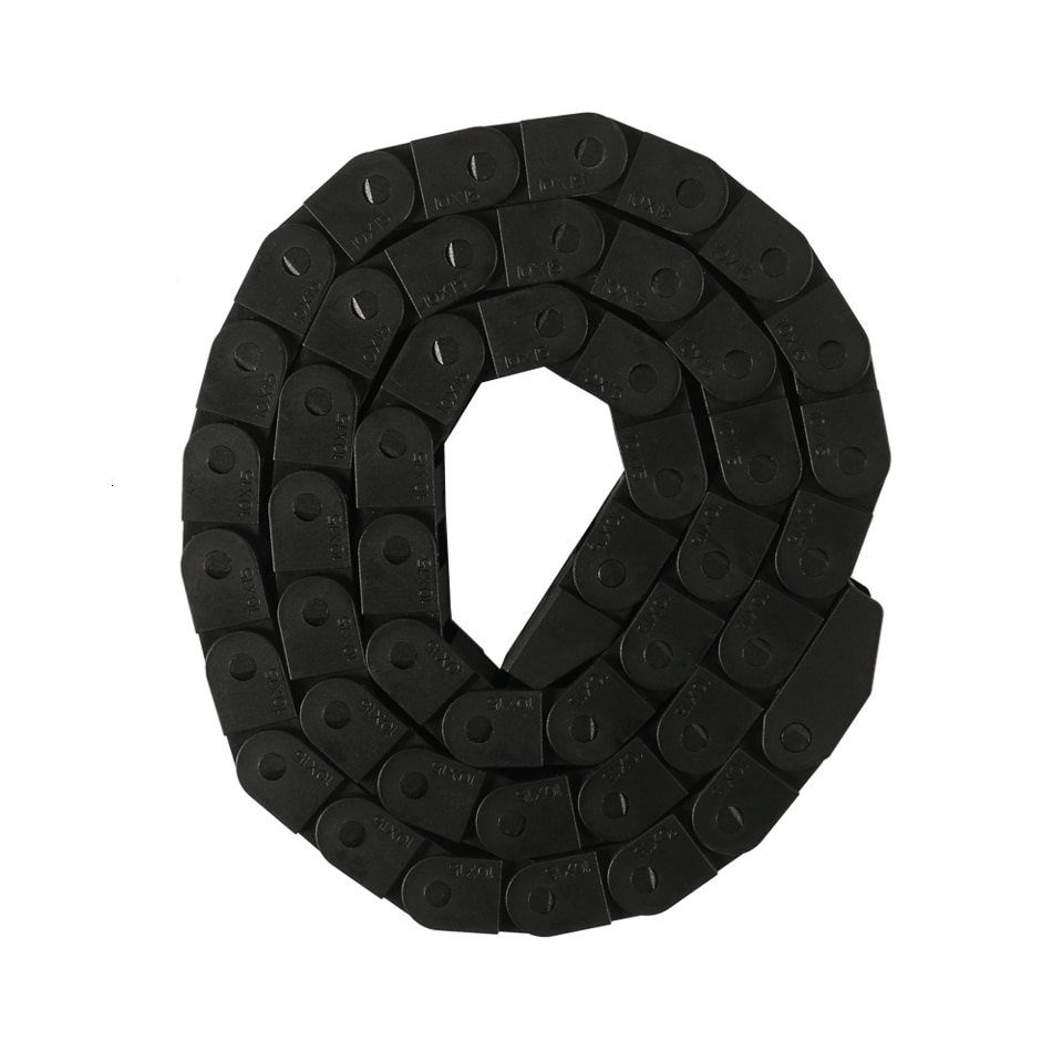 Plast stol dra 10 x 10mm l1000mm transportere metalltråd kjede dra kabel med terminal koblinger til cnc ruter maskinverktøy