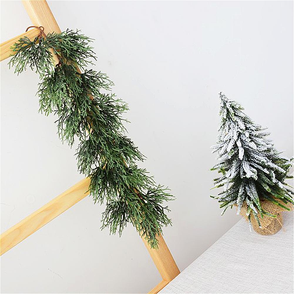 55CM Artificial ratán Pino Navidad simulación corona guirnalda verde Año DIY Navidad guirnalda decoraciones