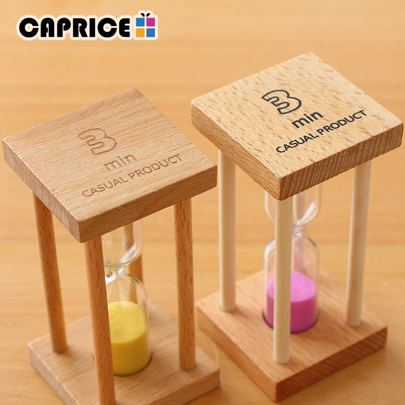 Home Decoratie Accessoires Zandloper 3 Minuten Zand Klok Horloge Glas Hout Mini 5 Minuut Douche Timer Trouwbedankjes SL-MZYX