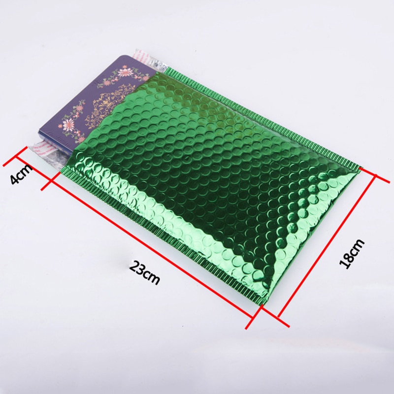 50Pcs/Lot 18*23cm Green Aluminized Film Bubble Envelope Shockproof Padded Envelope Self Seal Poly Mailer Waterproof Bag