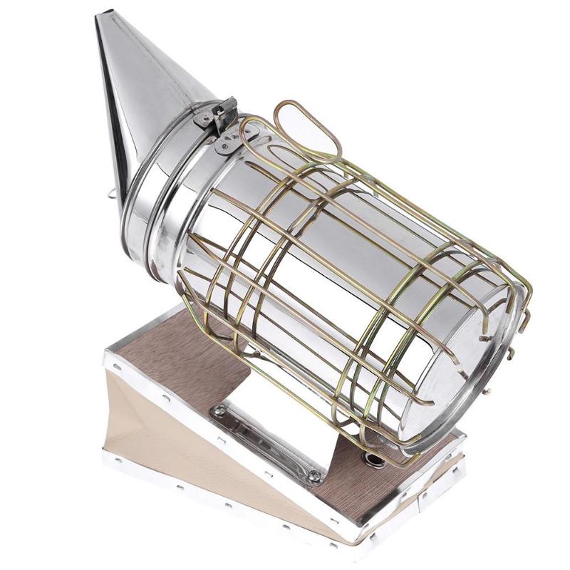 1 Pc Beekeeping Tool Stainless Steel Bee Hive Smoker Galvanized Iron With Heat Shield Protection Beekeeping Equipment