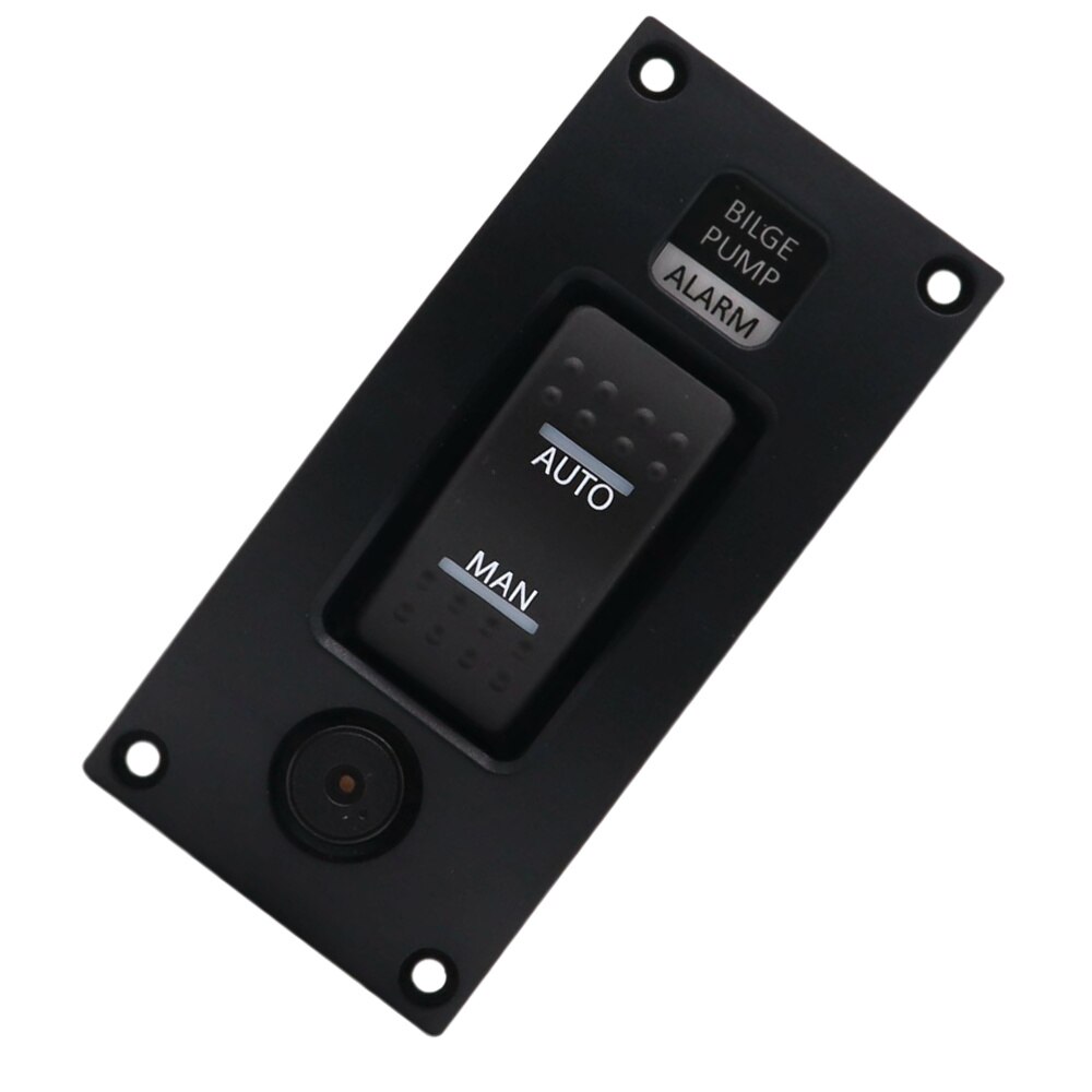 S4123 12-24V Bilge Pump Switch Alarm Waterproof Ship Deck Cleaning Control Panel for Boat Bilge Pumps (Black)